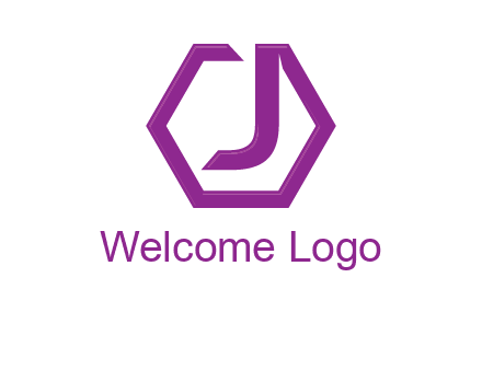 letter j incorporated with hexagon shape logo
