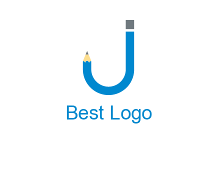pencil forming letter j graphic