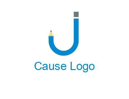 pencil forming letter j graphic