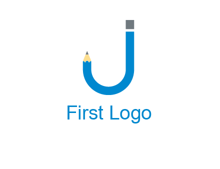 pencil forming letter j graphic