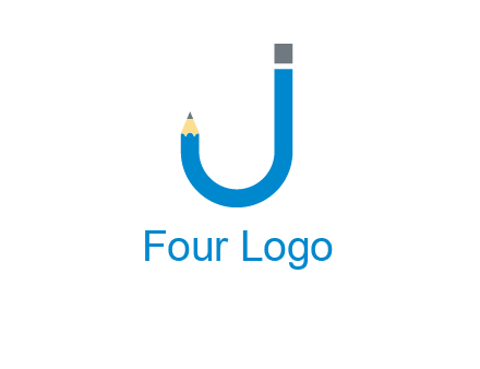 pencil forming letter j graphic
