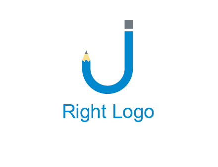 pencil forming letter j graphic