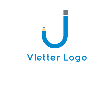 pencil forming letter j graphic