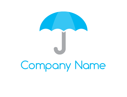 letter j incorporated with umbrella logo