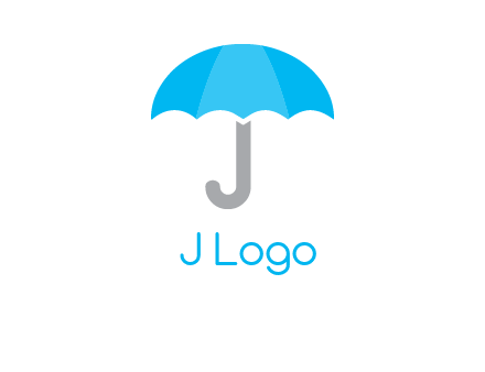 letter j incorporated with umbrella logo