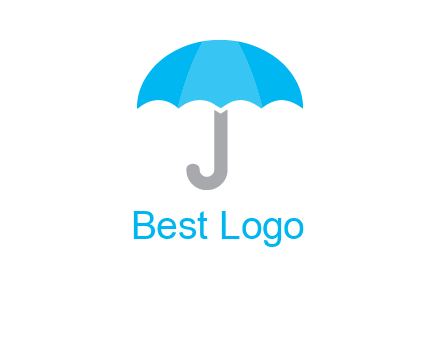 letter j incorporated with umbrella logo
