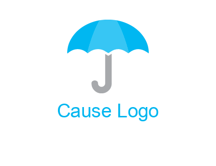 letter j incorporated with umbrella logo