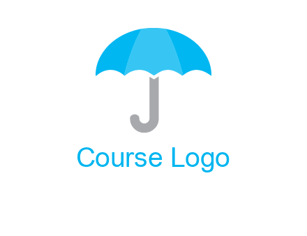 letter j incorporated with umbrella logo