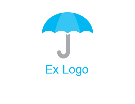 letter j incorporated with umbrella logo