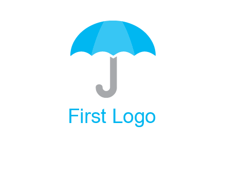 letter j incorporated with umbrella logo