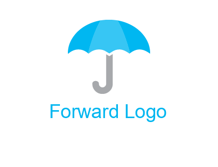 letter j incorporated with umbrella logo