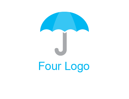 letter j incorporated with umbrella logo