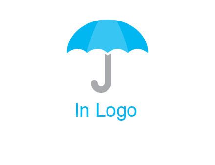 letter j incorporated with umbrella logo