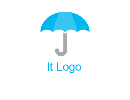 letter j incorporated with umbrella logo