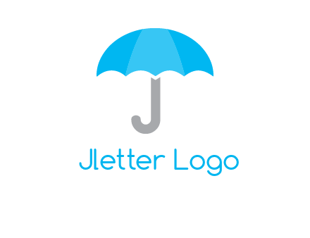 letter j incorporated with umbrella logo