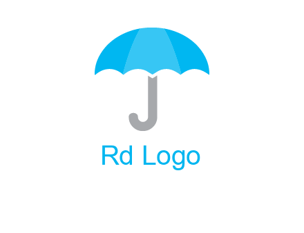 letter j incorporated with umbrella logo