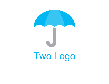 letter j incorporated with umbrella logo