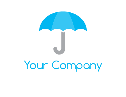 letter j incorporated with umbrella logo