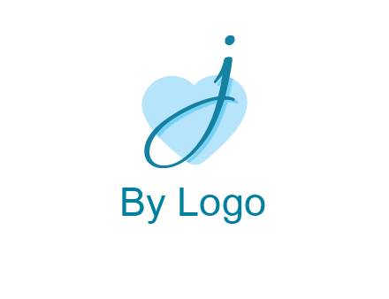 letter j placed in front of a heart shape logo