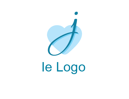 letter j placed in front of a heart shape logo