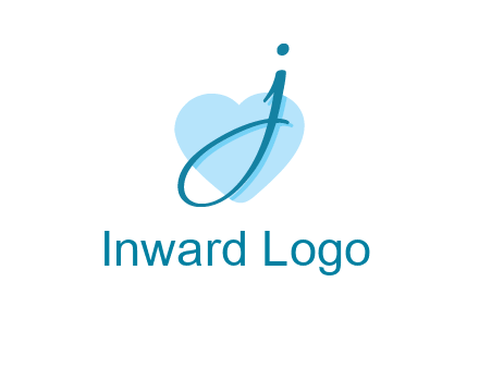letter j placed in front of a heart shape logo