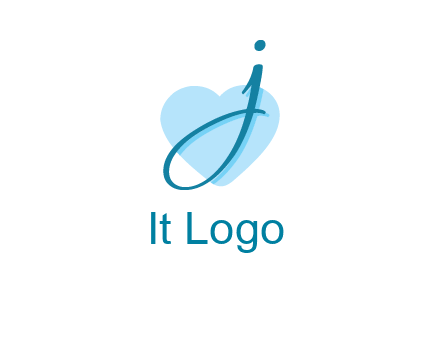 letter j placed in front of a heart shape logo