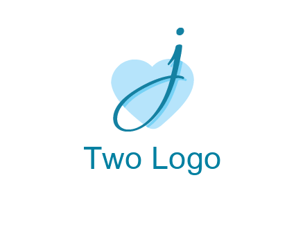 letter j placed in front of a heart shape logo