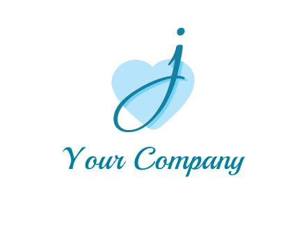 letter j placed in front of a heart shape logo