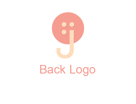 letter j placed in front of a button logo