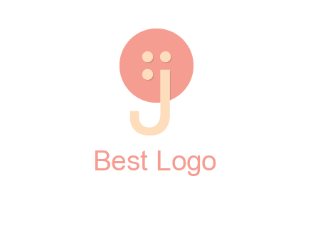letter j placed in front of a button logo