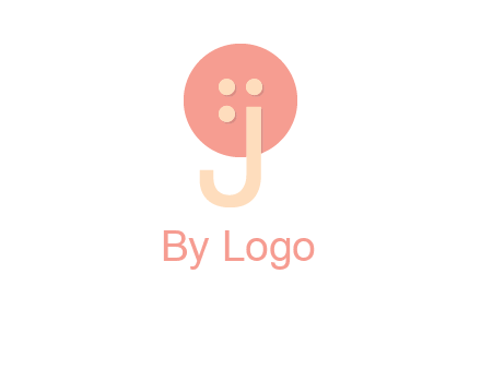 letter j placed in front of a button logo