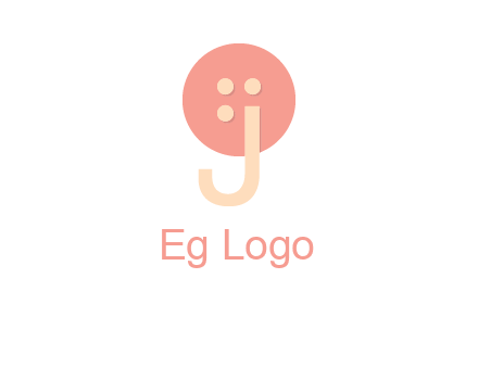 letter j placed in front of a button logo