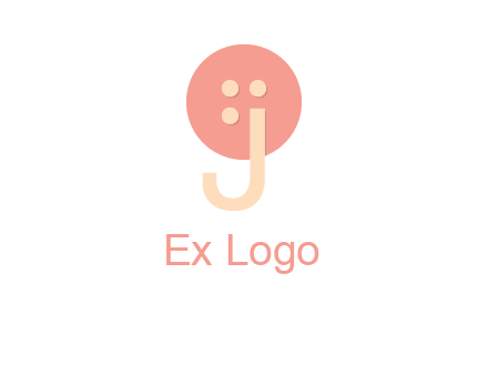 letter j placed in front of a button logo