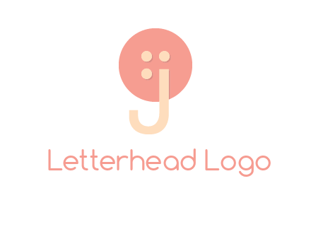 letter j placed in front of a button logo