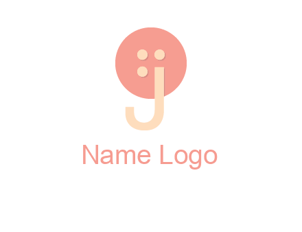letter j placed in front of a button logo