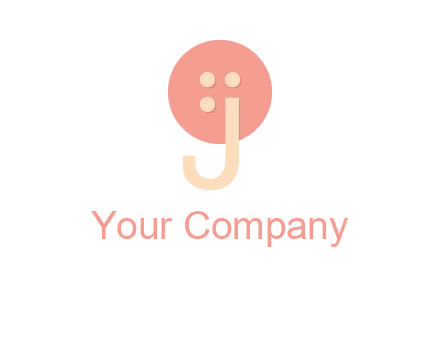 letter j placed in front of a button logo
