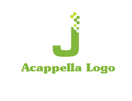 technology  squares forming letter j initial