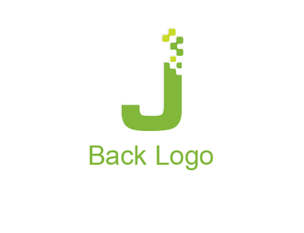 technology  squares forming letter j initial