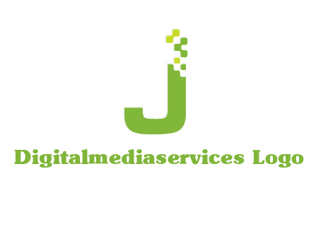technology  squares forming letter j initial