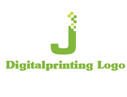 technology  squares forming letter j initial