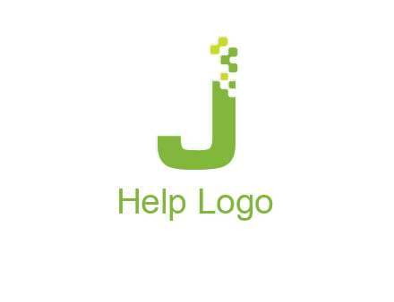 technology  squares forming letter j initial