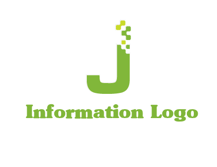technology  squares forming letter j initial