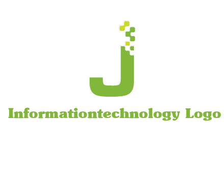 technology  squares forming letter j initial