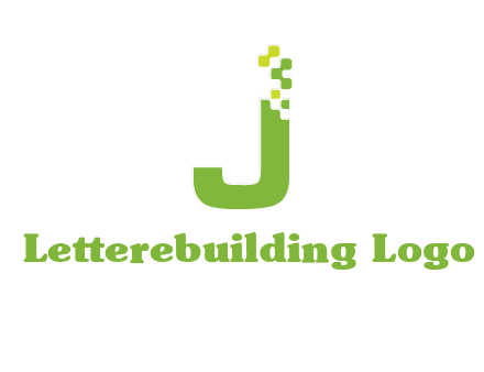 technology  squares forming letter j initial