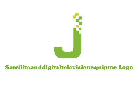 technology  squares forming letter j initial