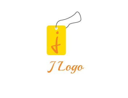 Letter j inside shopping tag graphic