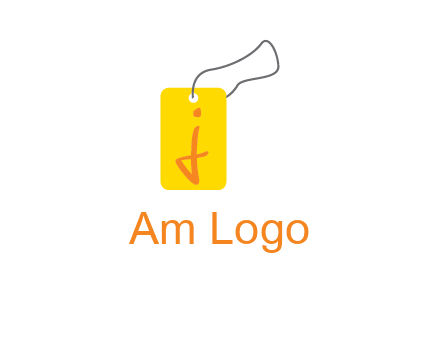 Letter j inside shopping tag graphic