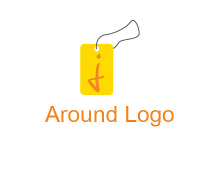 Letter j inside shopping tag graphic