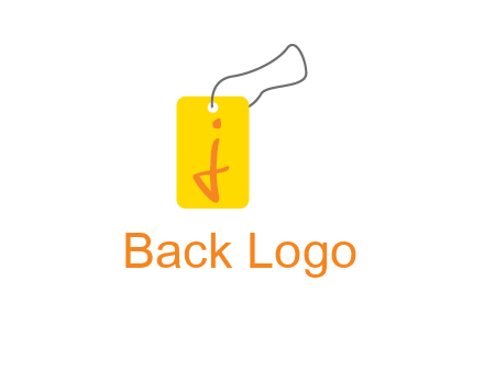 Letter j inside shopping tag graphic