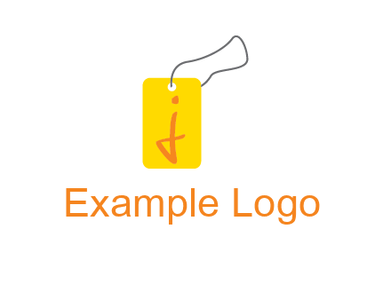 Letter j inside shopping tag graphic